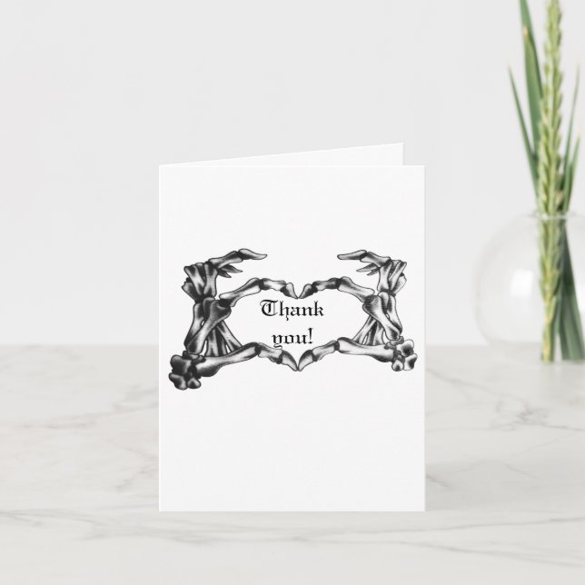 Gothic halloween wedding thank you card (Front)
