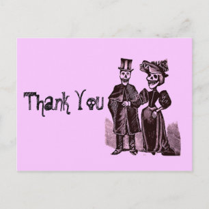 Gothic Halloween Wedding Thank You Postcard
