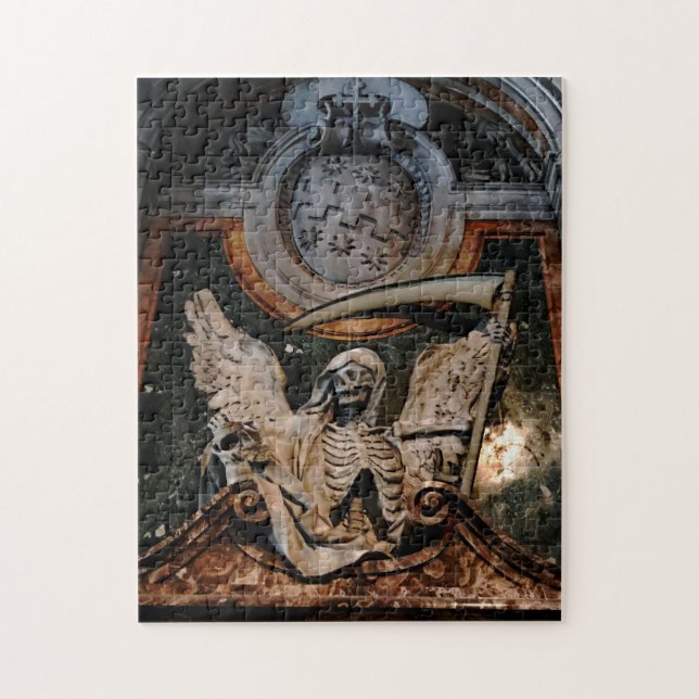 Gothic Halloween Winged Skeleton Jigsaw Puzzle (Vertical)