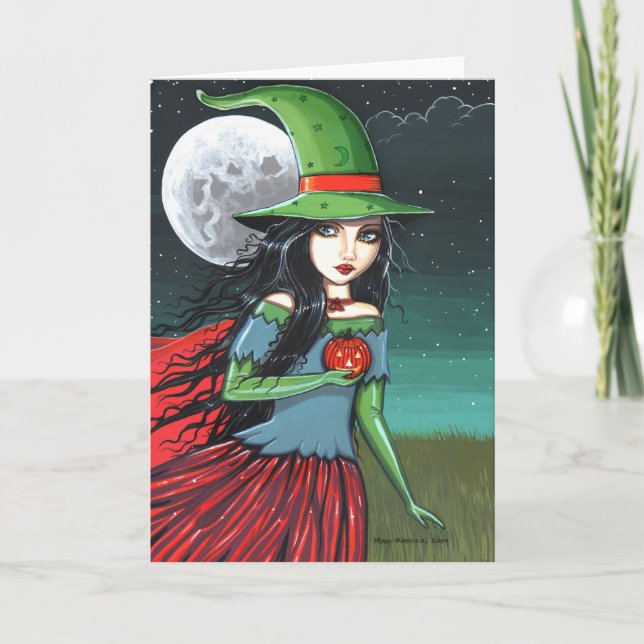 Gothic Halloween Witch Card by Molly Harrison (Front)