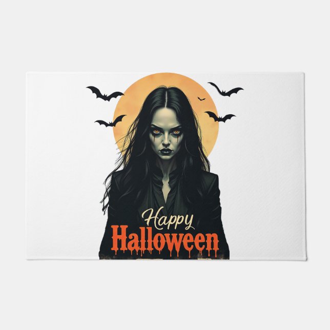 Gothic Halloween Witch Doormat (Front)