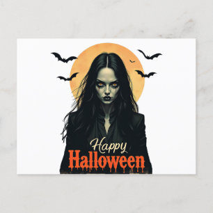 Gothic Halloween Witch Invitation Postcard