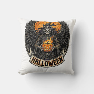 Gothic Halloween Witch Vintage Cushion