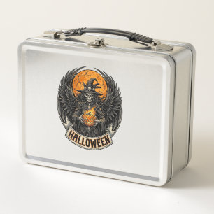 Gothic Halloween Witch Vintage Metal Lunch Box