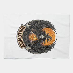 Gothic Halloween Witch Vintage Tea Towel