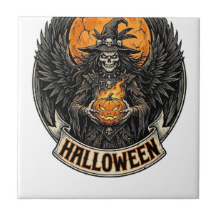 Gothic Halloween Witch Vintage Tile