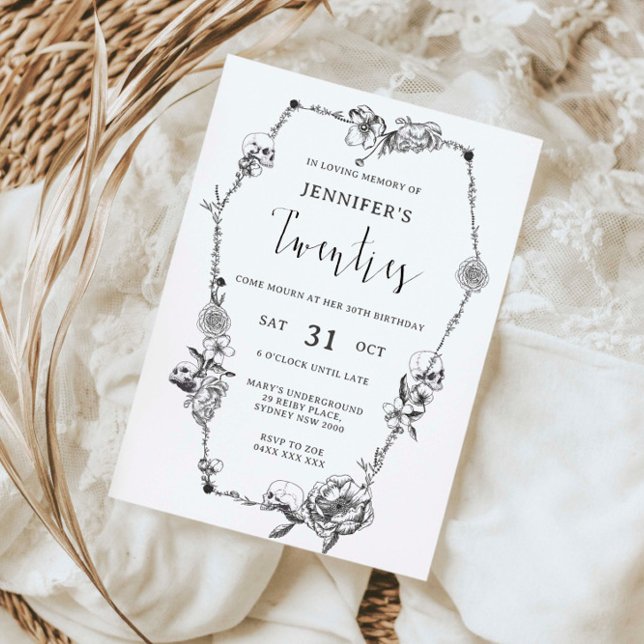 Gothic hand drawn arch 30th Birthday Party Invitation (Creator Uploaded)