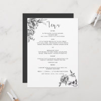  Gothic Hand drawn Flowers Menu Card