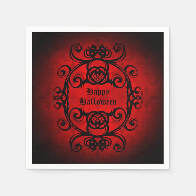 Gothic Happy Halloween Napkin (Front)