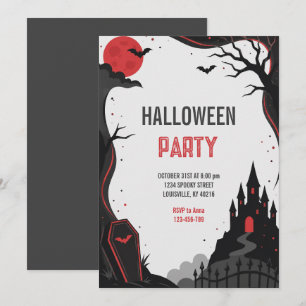 Gothic Haunted Castle Halloween Birthday Party Invitation