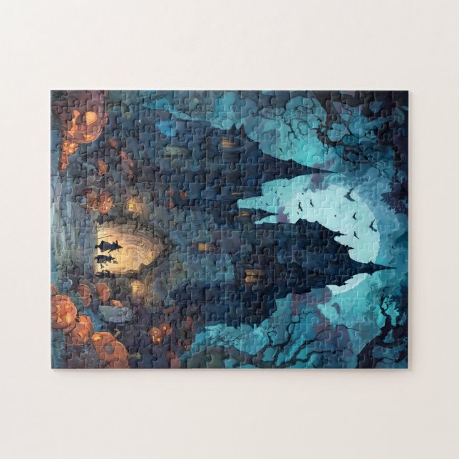 Gothic Haunted Castle Halloween Puzzle  (Horizontal)