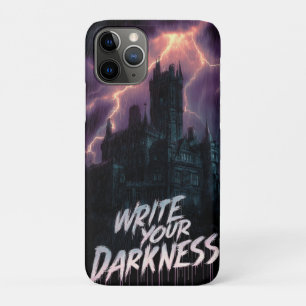 Gothic Haunted Castle Under Thunderstorm with Text iPhone 11 Pro Case