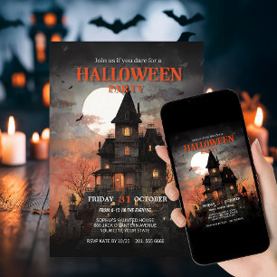 Gothic Haunted House Halloween Party Invitation