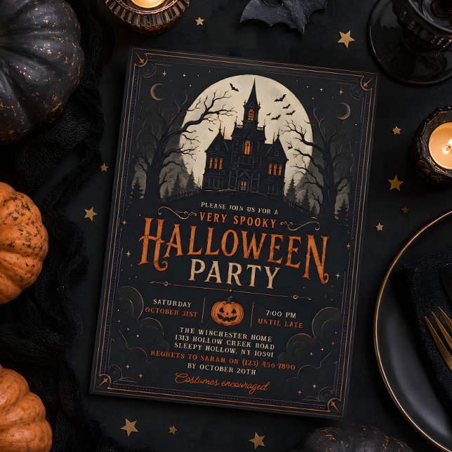 Gothic Haunted House Halloween Party Invitation (Creator Uploaded)