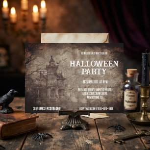 Gothic Haunted House Halloween Party Invitation