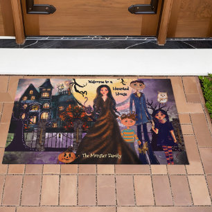 Gothic Haunted House Monster Family Doormat