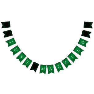 Gothic Heart-Bunting Banner Green & Black 1