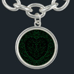 Gothic Heart-Charm Bracelet Round Green & Black 2<br><div class="desc">Our beautiful Green and black heart gothic wedding envelopes are dark,  yet lovely with our artistic scroll design. They are designed in a collection of several items so your whole wedding can be coordinated with the same style!</div>