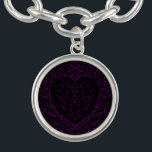 Gothic Heart-Charm Bracelet Round Purple & Black 2<br><div class="desc">Our beautiful red and black heart gothic wedding envelopes are dark,  yet lovely with our artistic scroll design. They are designed in a collection of several items so your whole wedding can be coordinated with the same style!</div>
