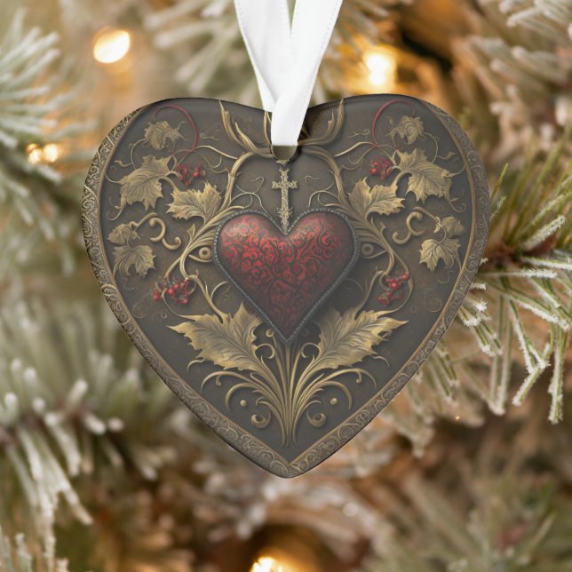 Gothic Heart Christmas Ornament (Tree)