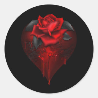 Gothic Heart Classic Round Sticker