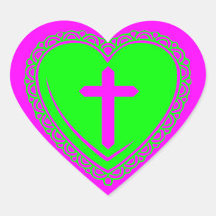 Gothic Heart & Cross Sticker