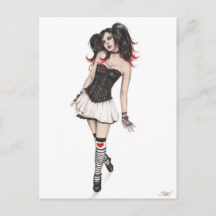Gothic Heart Doll Postcard