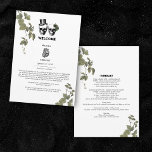 Gothic Heart Floral Skull Wedding  Itinerary  Programme<br><div class="desc">A Gothic Halloween script wedding design with black floral vines, skulls and heart. A white Halloween design that uses black and dark botanical greenery along with vintage script calligraphy typography. A stylish skulls Gothic design ideal for Halloween wedding themes. A unique black botanical, skulls and heart wedding itinerary program design....</div>