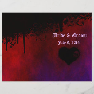 Gothic Heart Folded Wedding Program