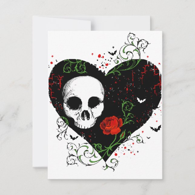 Gothic heart invitation card (Front)