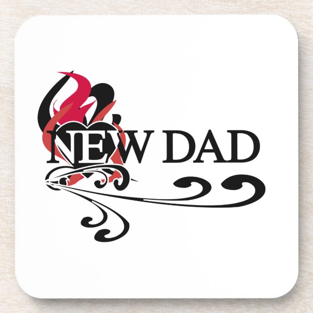 Gothic Heart New Dad T-shirts and Gifts Coaster (Front)
