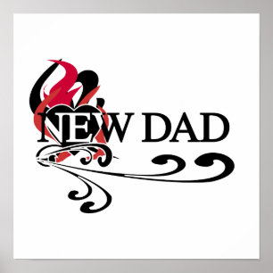 Gothic Heart New Dad T-shirts and Gifts Poster