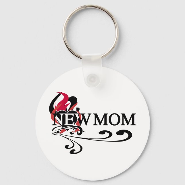 Gothic Heart New Mum Key Ring (Front)