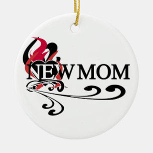 Gothic Heart New Mum T-shirts and Gifts Ceramic Tree Decoration