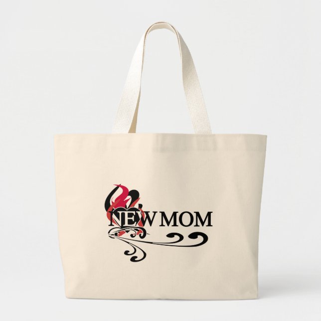 Gothic Heart New Mum Tshirts and Gifts Large Tote Bag (Front)