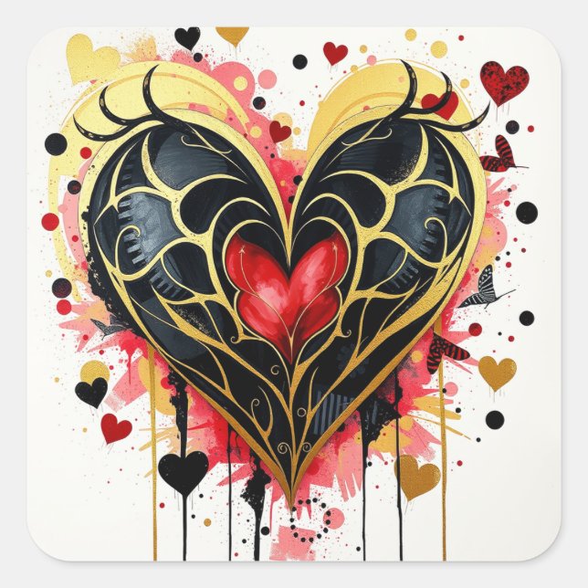  Gothic Heart Stickers (Front)