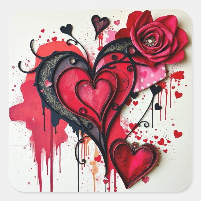  Gothic Heart Stickers (Front)