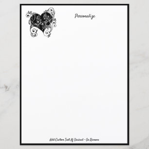 Gothic Heart Tattoo Black & White Personalise