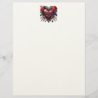 Gothic Heart Valentine Letterhead