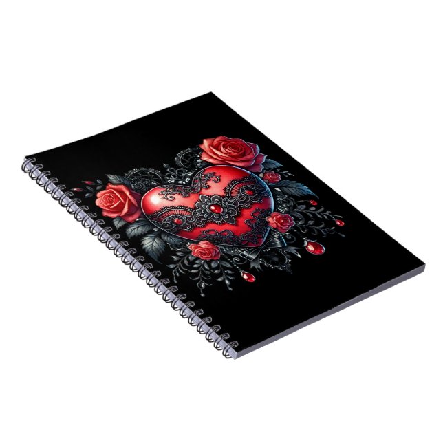 Gothic Heart Valentine Photo Notebook (Right Side)