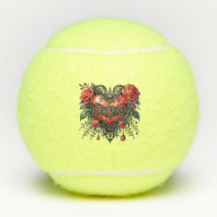 Gothic Heart Valentine Tennis Balls