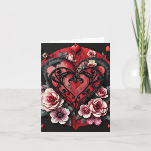 Gothic Heart Valentines Card