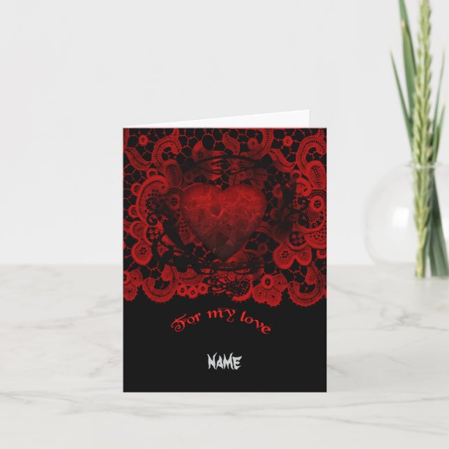 Gothic heart valentines card (Front)