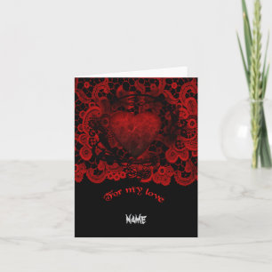 Gothic heart valentines card
