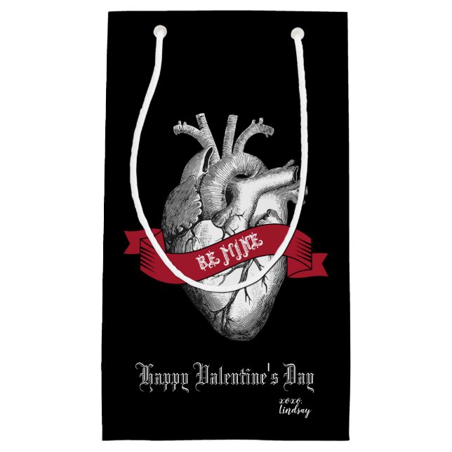 Gothic Heart Valentine's Day Small Gift Bag (Front)