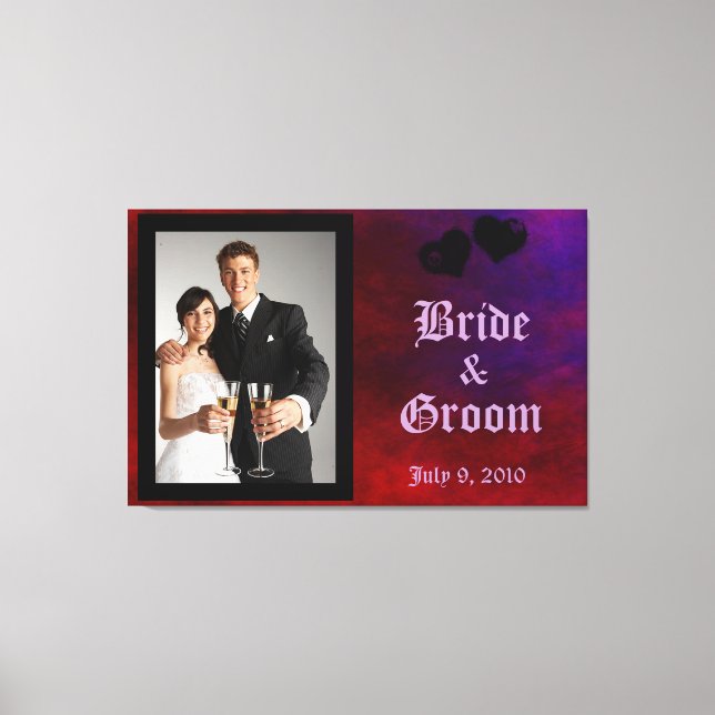 Gothic Heart Wedding Keepsake Canvas Print (Front)