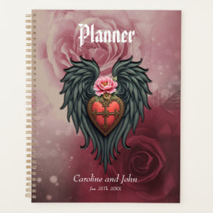 Gothic Heart with Bloom and Wings Planner