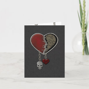 Gothic Heart with Skull - Greeting Card
