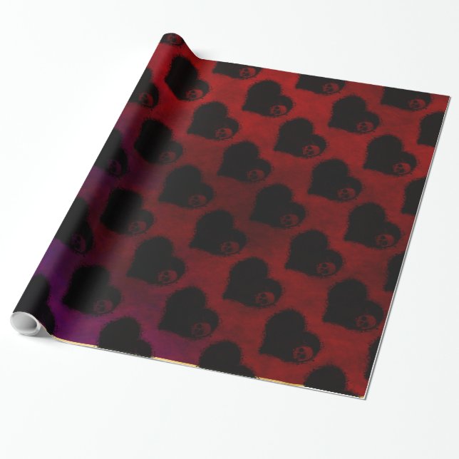 Gothic Heart Wrapping Paper (Unrolled)