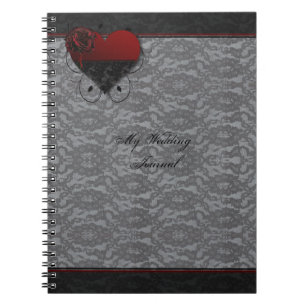 Gothic Hearts and Roses Elegant Wedding Journal